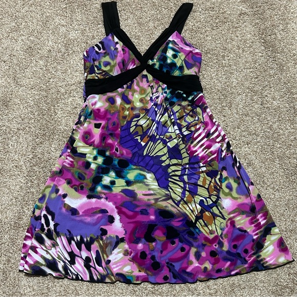 La Belle Pink purple back tie dress - Picture 1 of 8
